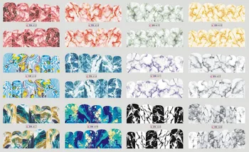 

UPRETTEGO 12 PACKS / LOT NAIL ART BEAUTY WATER DECAL SLIDER NAIL MARBLE STONE TEXTURE COLORFUL PATTERN BN613-624