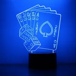 Fenglaiyi 3D USB Игральная кость покер настольная лампа Luminaria светодиодный ночник переключатель Декоративные Атмосферу освещения лампы для