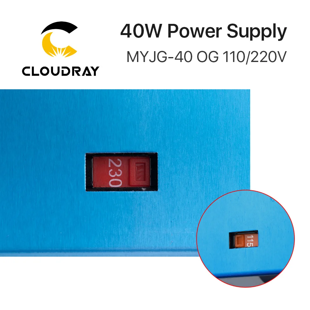 MYJG 40W T CO2 Laser Power Supply 110V/220V High Voltage for Laser Tube Engraving Cutting Machine 1 Year Warranty