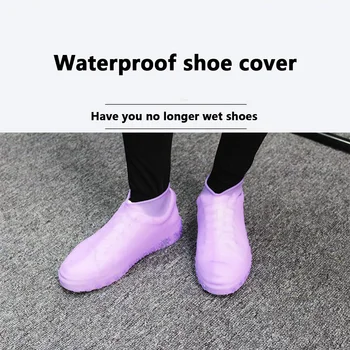 

24.5cm Silicone Rainproof Shoes Covers M Size Reusable Waterproof Rain Boots Non-slip Washable Unisex Wear-Resistant Recyclable