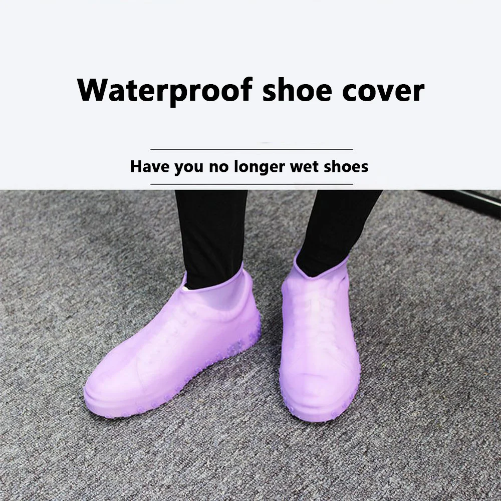

Reusable Waterproof Shoes Covers L Size Silicone Rainproof Rain Boots Non-slip Washable Unisex Wear-Resistant Recyclable Sports