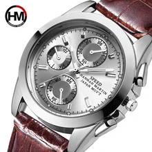 Japan Movement Waterproof Luminous Hands Leather Sports Military Men Top Brand Luxury Men's Fashion Watches Relogio Masculino