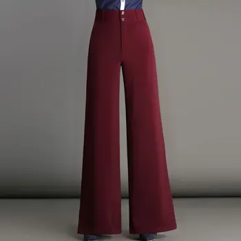 

Women pants Slim spring Autumn pants Solid color Wide leg pants High waist casual pants Woman SME301