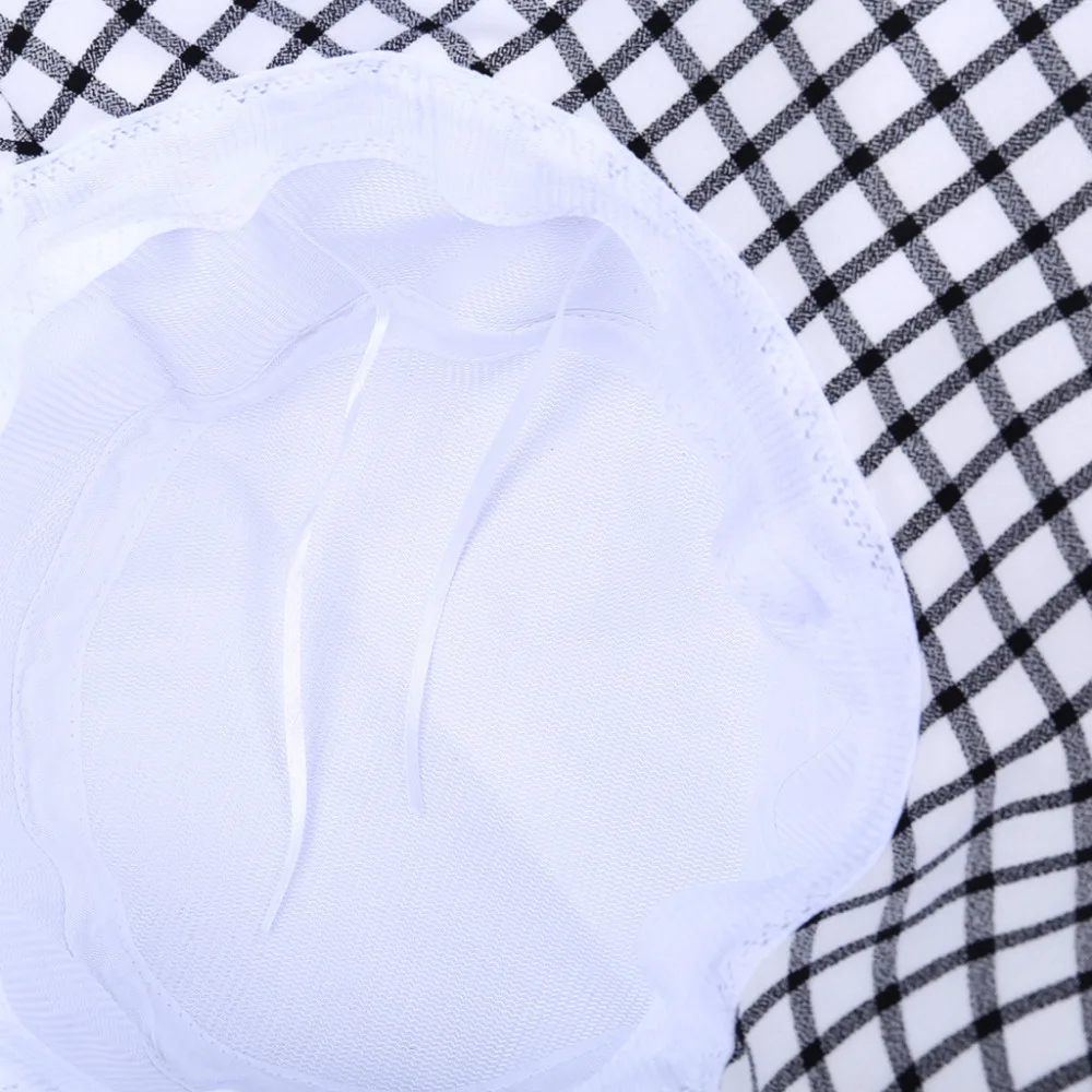 2019 Woman summer sexy visor beach hat cotton wild plaid pretty beach hat fashionable folding outdoor sports beach hat 40J5 (8)