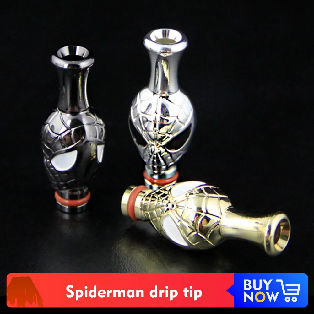 

Quartz Banger 1pc Spiderman 510 Metal Drip Tip for TFV8 Baby Doggy Style RTA Tank Atomizer Stainless steel Drip Tip 510