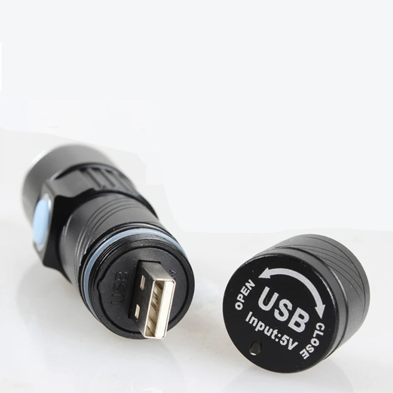 2000 лм Q5 светодиодный водонепроницаемый тактический USB фонарь с масштабированием