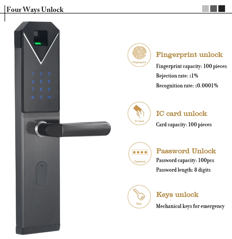 JCSMARTS JCF3325B безопасности cerradura пуэр клавиатура дверной замок со сканером отпечатков пальцев