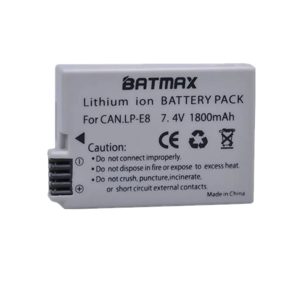 Аккумулятор Batmax 1 шт. 1800 мА ч LP-E8 литий-ионный для камеры Canon EOS 550D 600D 650D 700D |