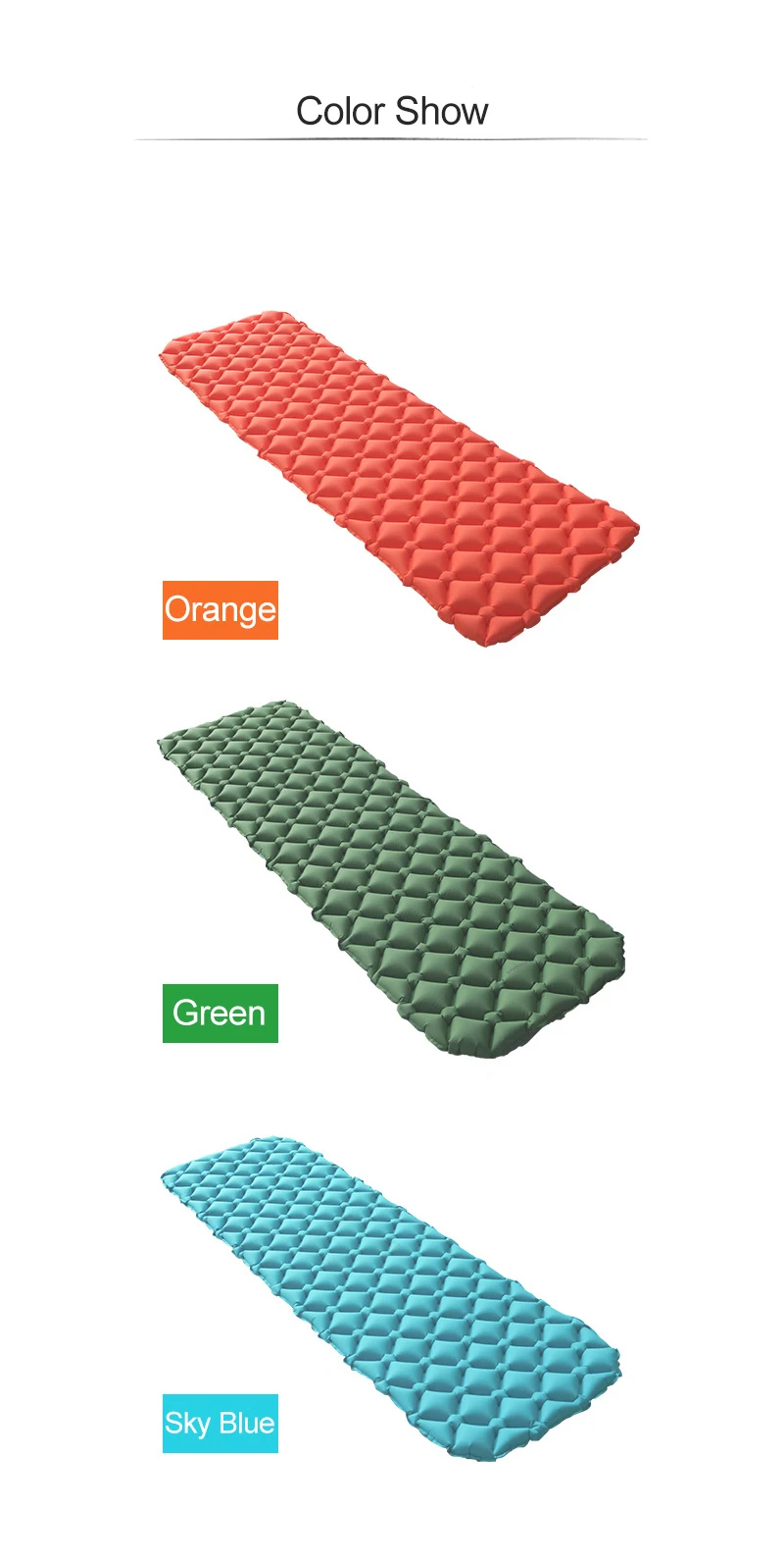 Colchão de ar Inflável para Tenda Almofada de Dormir Almofada de ar à Prova Acampamento ao ar Cama Portátil Ultraleve Dwaterproof Água Livre Mod. 1264092 11 Cheap Esteira de acampamento