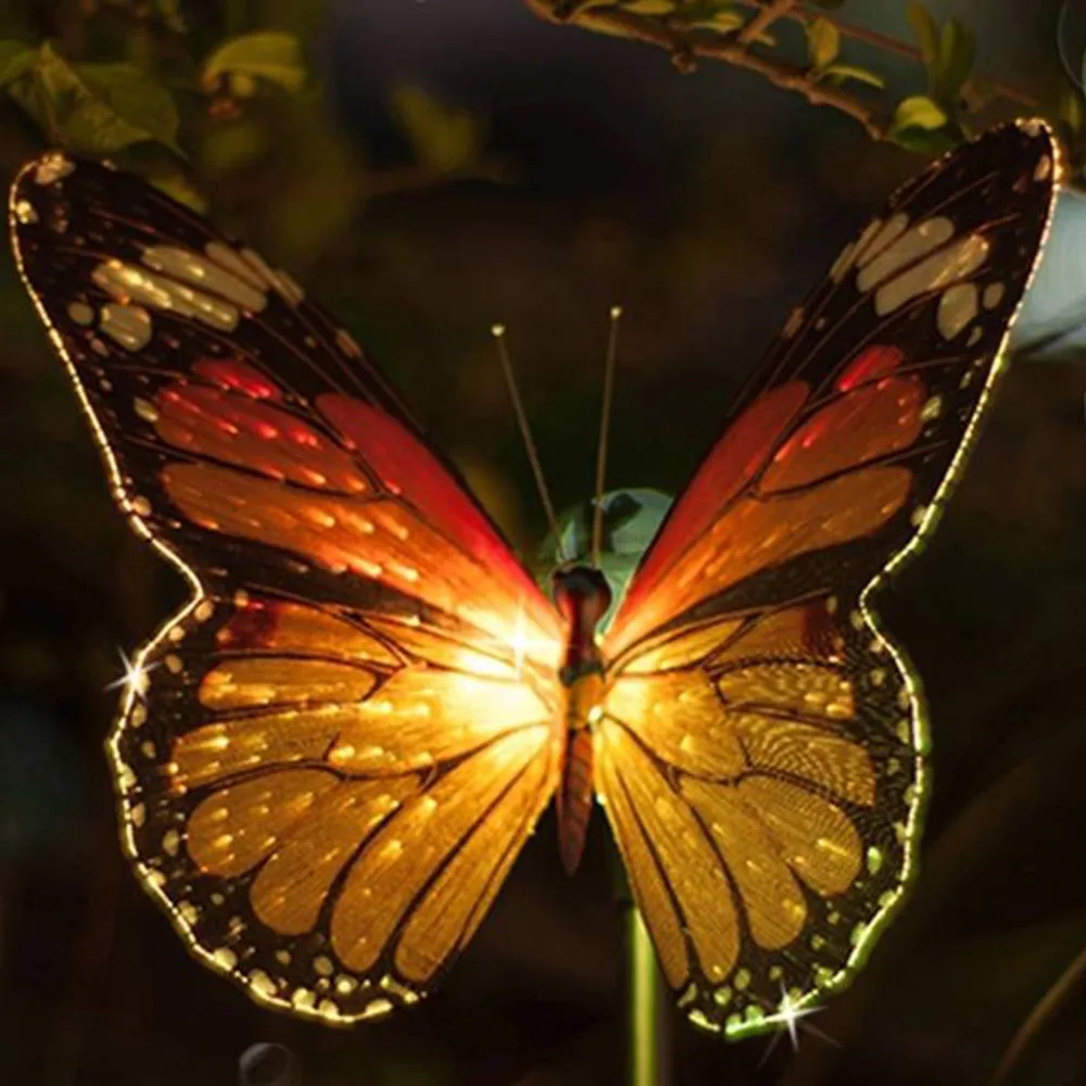Butterfly LED Solar Power Light Outdoor Waterproof Optical ... Butterfly LED Solar Power Light Outdoor Waterproof Optical ...