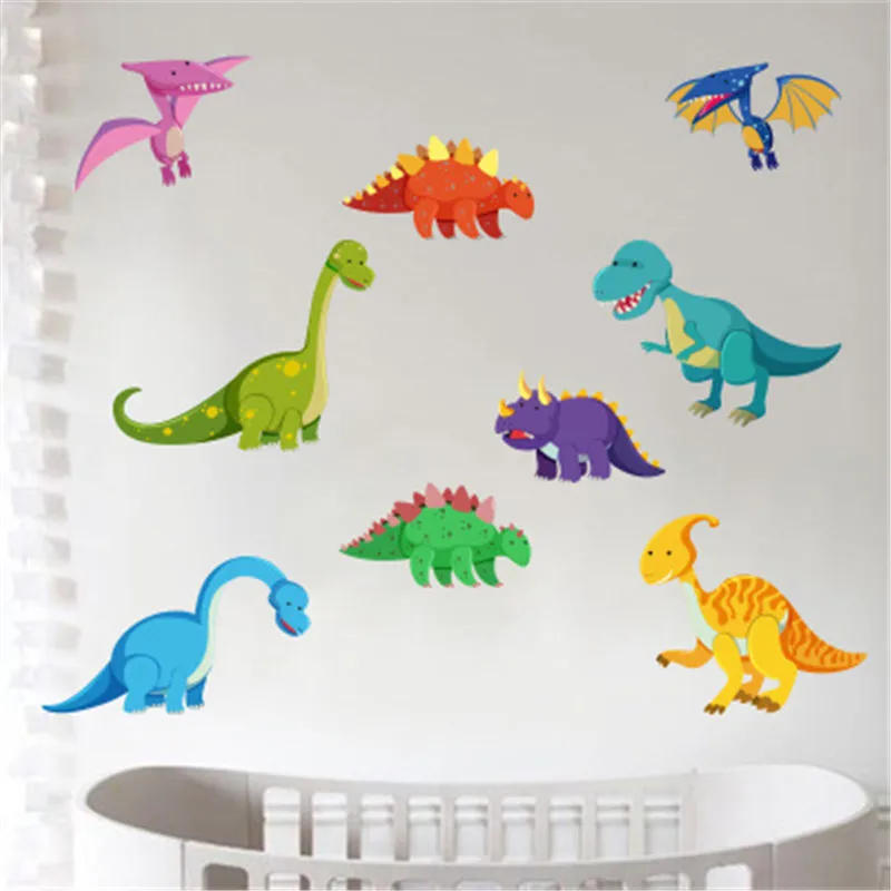 Детские наклейки; Классические игрушки для детей с рисунком динозавра; Наклейки для декора спальни; для детей; для игр; обучающие; 32*60 см; настенные наклейки