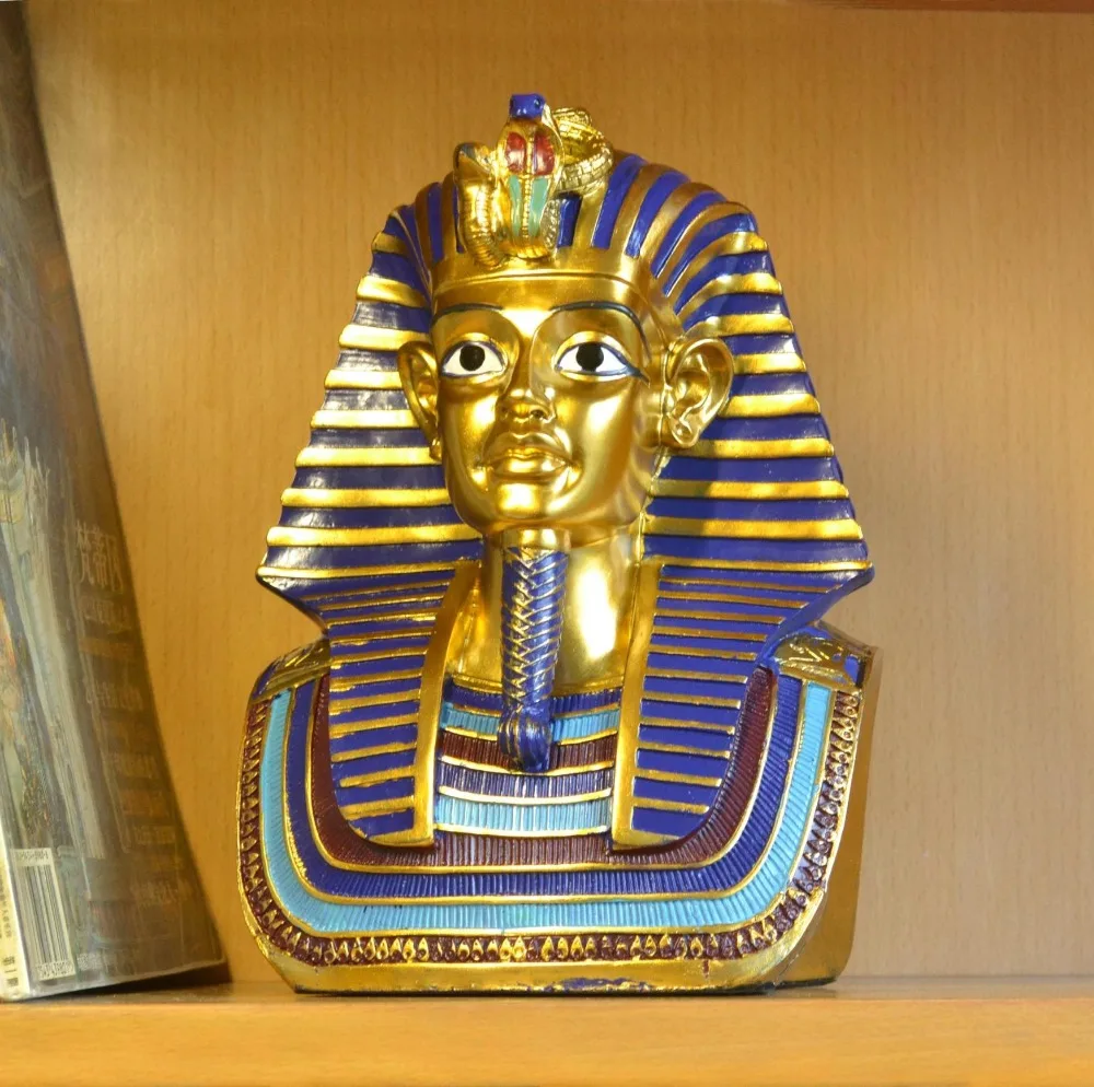 Resin Egyptian Gold Mask Of King Tut Collectible Figurine Statue Egypt