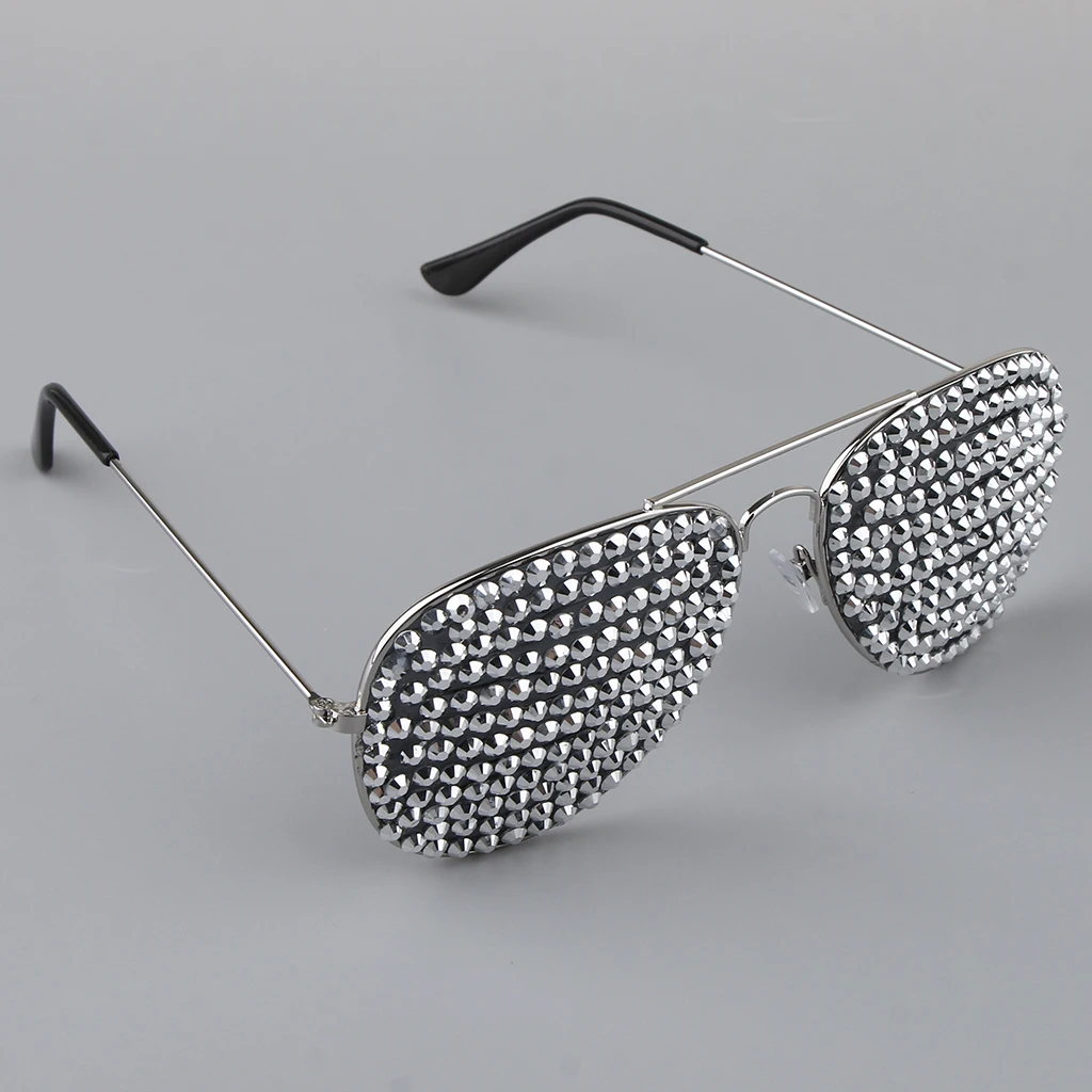 Adults Full Diamante Metal Eyeglasses Funny Stylish Party Glasses Photo Props Decoration Accessory