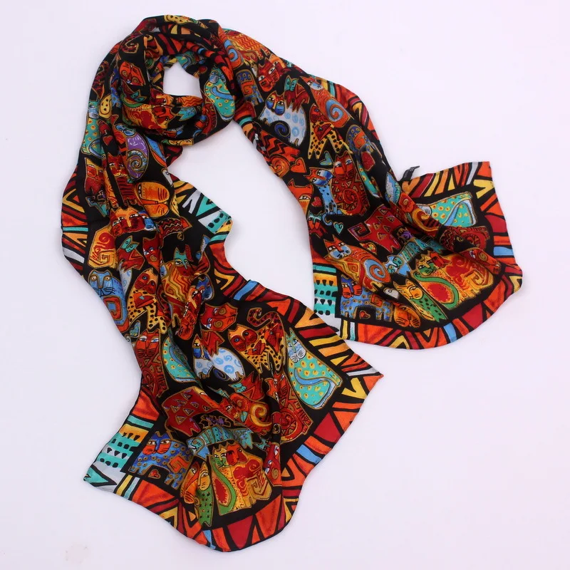 DANKEYISI Ван Гог Картина маслом шелковый шарф женский и мужской шарф натуральный шелк шарфы женские роскошные брендовые Дизайнерские шарфы - Цвет: 3