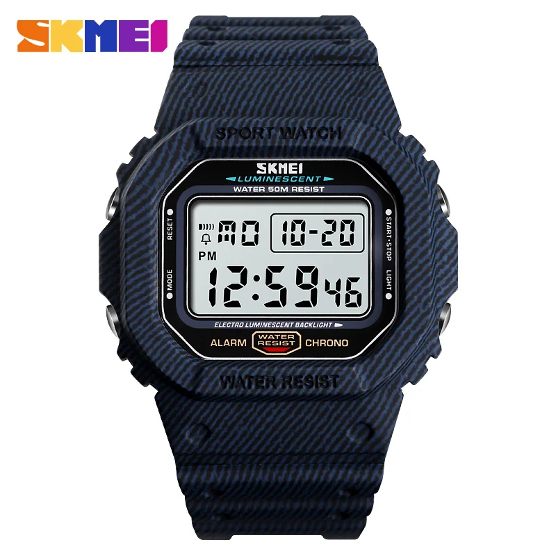 

SKMEI Fashion Men Watch Outdoor Sport Digital Watch 5Bar Waterproof Alarm Clock Cow Boy Digital Watches Mens montre homme 1471
