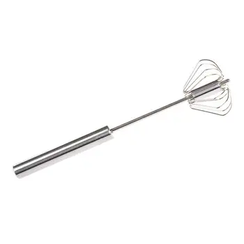 

Semi-automatic Stainless Steel Balloon Wire Whisk Egg Beater Mixer Baking Utensil Cream Mixer Kitchen Tools(Hand Push Mixer)