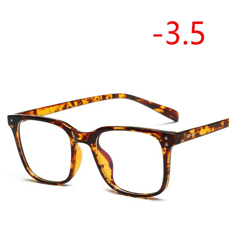 Myopia 350 1,56, асферические линзы, очки по рецепту, для женщин и мужчин, Ретро стиль, Rice Nail TR90, квадратные очки для близорукости, черная оправа, 0~-4,0 - Цвет оправы: Myopia 350
