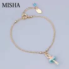 MISHA New Best selling designer Fine Jewelry Bracelets & Bangles for Women Bracelet Mini Ballet Girl Party Pulseira Female L98