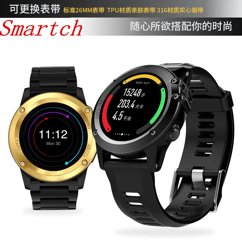 

Smartch GPS Wifi 3G H1 Smart Watch MTK6572 IP68 Waterproof 500W Camera 1.39inch 400*400 Heart Rate Monitor ROM 4GB For Android I