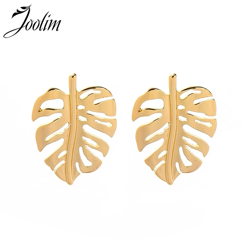 

2018 Gold Color Hollowout Leaf Drop Earring Piercing Earring