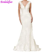 Женское элегантное свадебное платье-Русалка с v-образным вырезом для невесты robe de mariee Русалка Свадебные платья белое кружевное свадебное платье