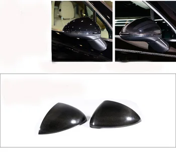 

eOsuns Door Side Wing Mirror Chrome Cover Rear View Cap Accessories with carbon fiber for Porsche Cayenne 2015-2017