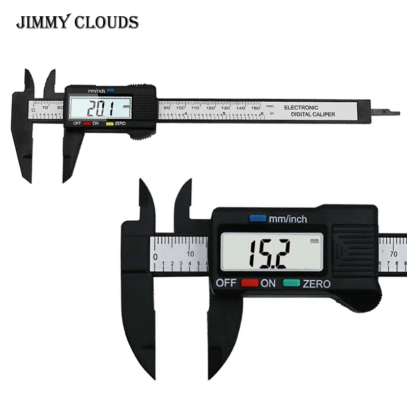 6/" LCD Digital Vernier Caliper Micrometer Electronic Measuring Tool 150mm Black
