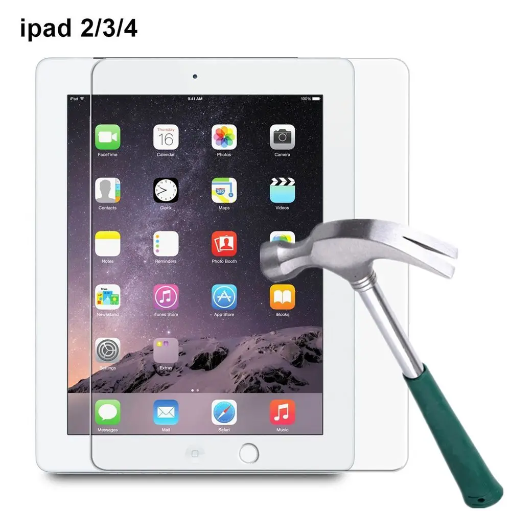 

2.5D Round Edge 9H Genuine Tempered Glass Screen Protector for iPad 2 3 4 9.7" Tablet Explosion Proof Screen