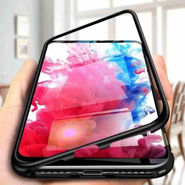 

Magnetic Adsorption Metal Case cover For Samsung Galaxy S9 S8 Plus S7 Edge Tempered Glass Back Magnet Cover For Note 8 9 Cases