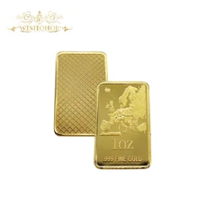Сувенир 1 унция 999 Позолоченный 24K золотой стержень с дизайном территории коллекционный слиток в рамке для горячая распродажа