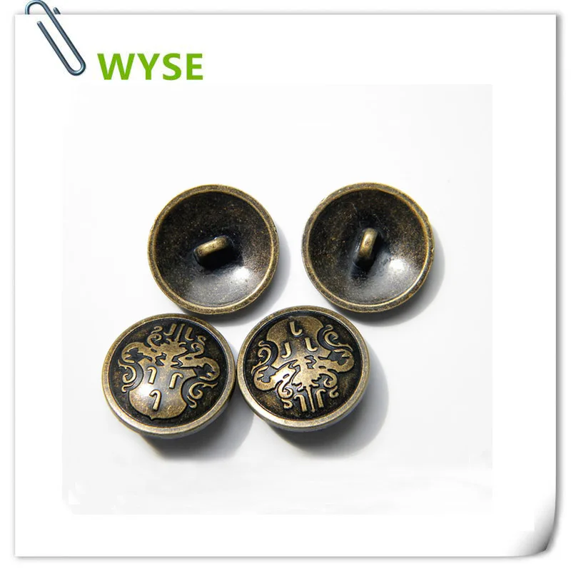 WYSE 20pc lot 36L/ 23MM Alloy Metal shank buttons anti brass/gold round
