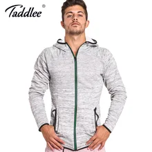 Taddlee Brand Hoodies Men Full Zipper Jacket Sports Running Gym Sweatshirt Hooded Long Sleeve Training Gasp Tee Shirts Cotton