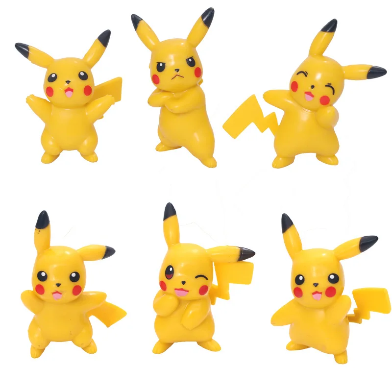 

Hot Sale Mini Pikachu Figures 6Pcs lot 6cm PVC Action Figure Toys Cartoon Model Figurine Free Shipping