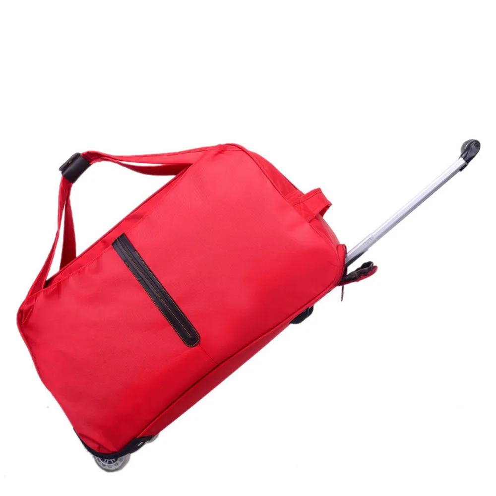 Ручной чемодан тележка дорожная сумка непромокаемые Оксфорд Чемодан Сумки на колесах унисекс Прокатки Вещевой Мешок - Цвет: red