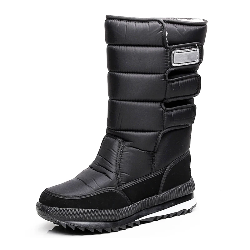 Новые мужские ботинки для зимы, теплая водонепроницаемая защитная обувь, охотничьи ботинки, теплая рабочая обувь, зимние ботинки для мужчин, Военная обувь - Цвет: black