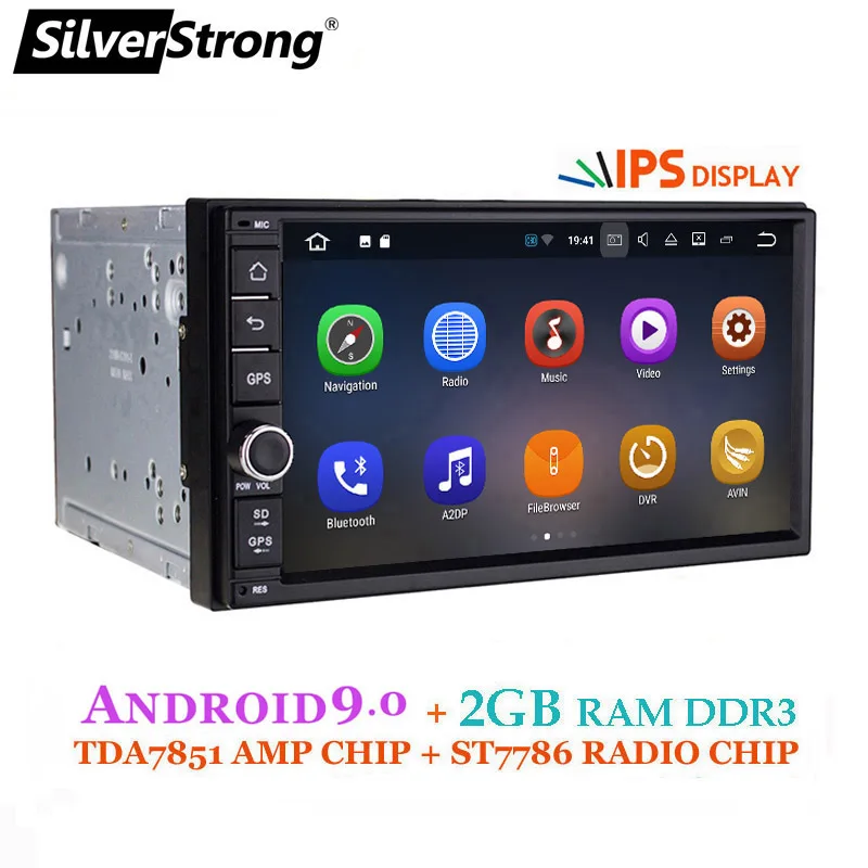 Comprar SilverStrong Android9.0 coche DVD 2Din Universal DSP android IPS panel OctaCore GPS del coche 7 pulgadas auto Radio estéreo Navi