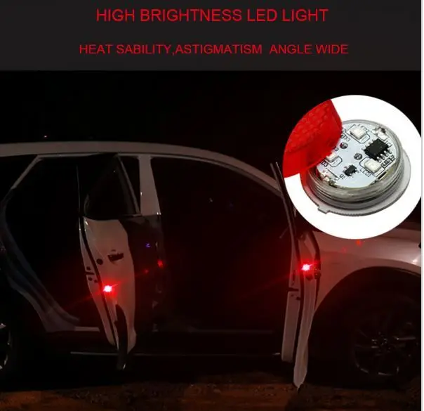 2 шт. открытия двери автомобиля мигающий светодиод Аварийные огни Strobe Light красный