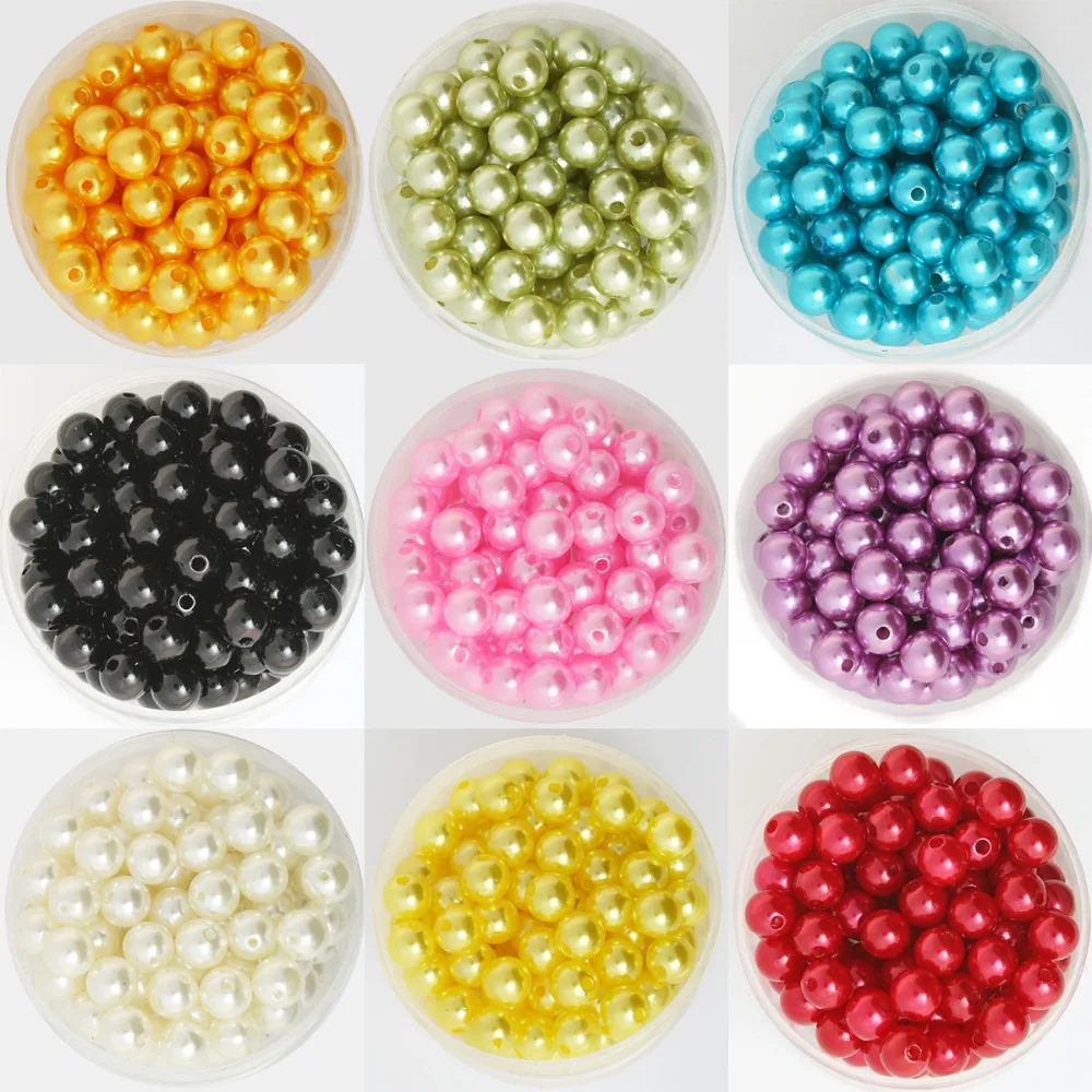 

Pick Size 4mm 6mm 8mm 10mm ABS Imitation Pearls Beads for Jewelry Making Fashion DIY Clothing Collar Accessories Beads Crafts