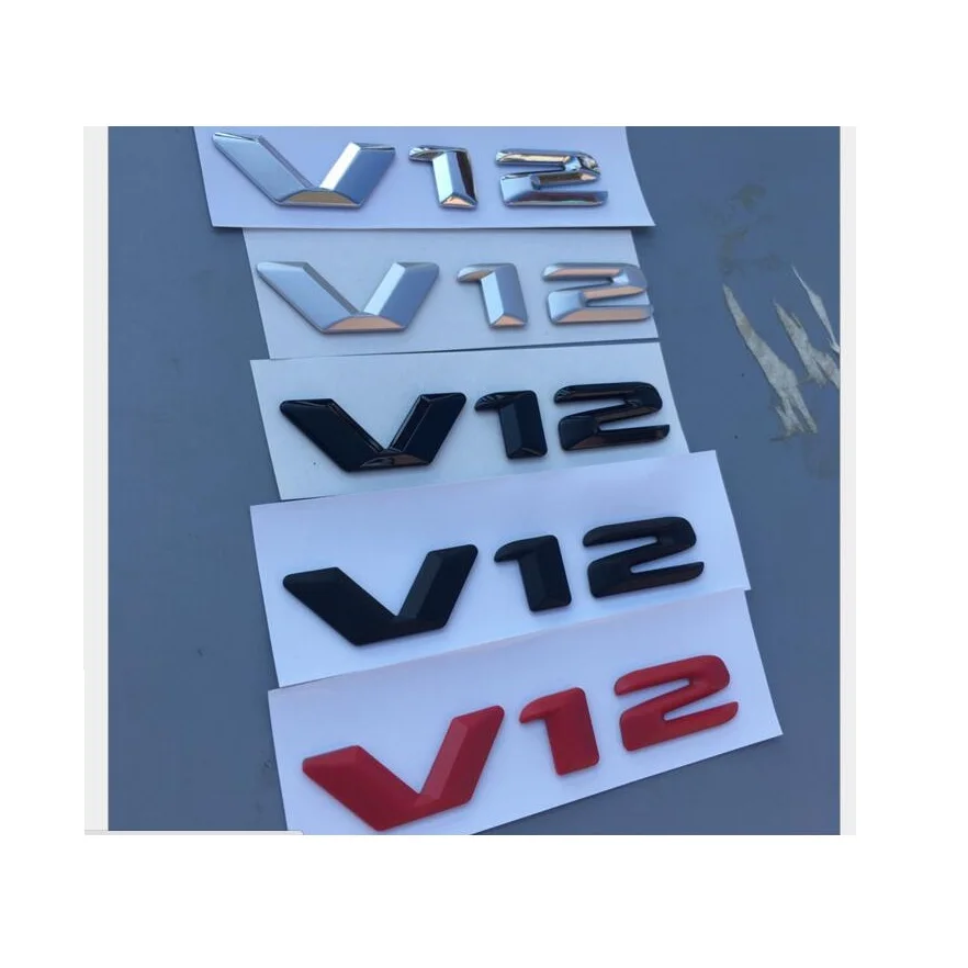 

Chrome Matt Gloss Black V12 V 12 Letters Fender Badges Emblems Emblem Badge for Mercedes Benz MAYBACH S500L S600L S560 S63 AMG