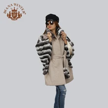 Женское пальто, Женское шерстяное пальто-жакет, модная зимняя теплая куртка из кроличьего меха, кожа, натуральный мех, кашемир