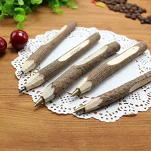 20pcs/lot Novelty Promotional Bark Eco-Friendly Ballpoint Pen Custom Laser Print Advertisement LOGO Wood Branch Rollerball Pen