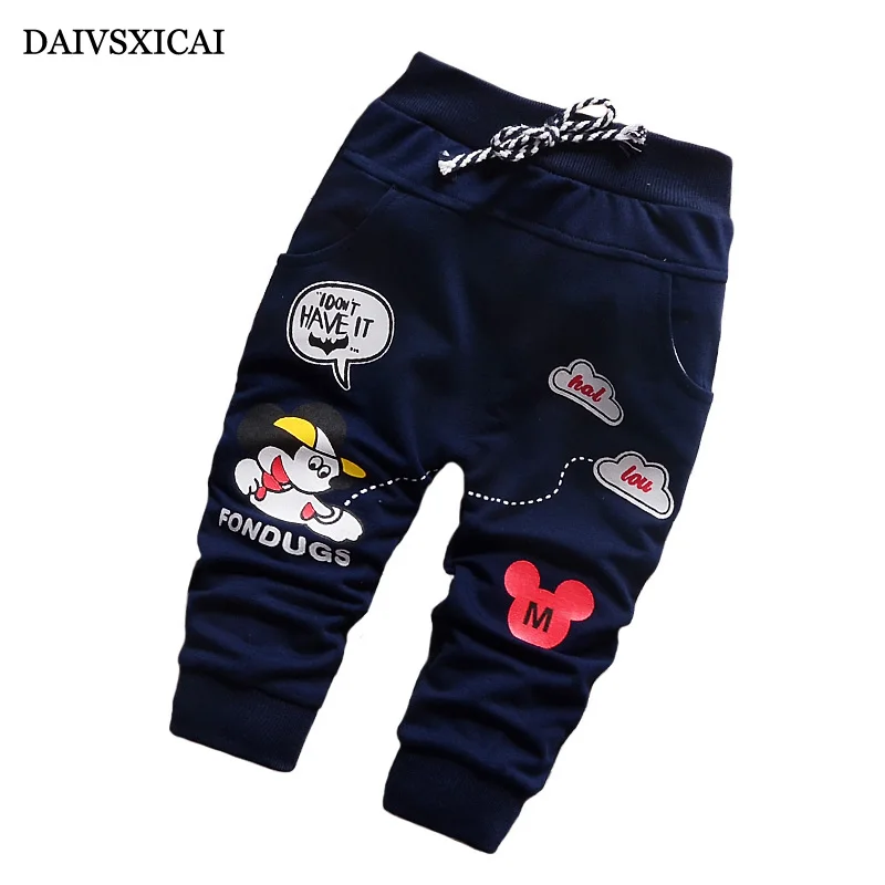 

Daivsxicai Casual Cotton Pants Boy Fashion Cute Cartoon Baby Clothing Girl Brand All-Match Children Pants Boys 7-24 Month