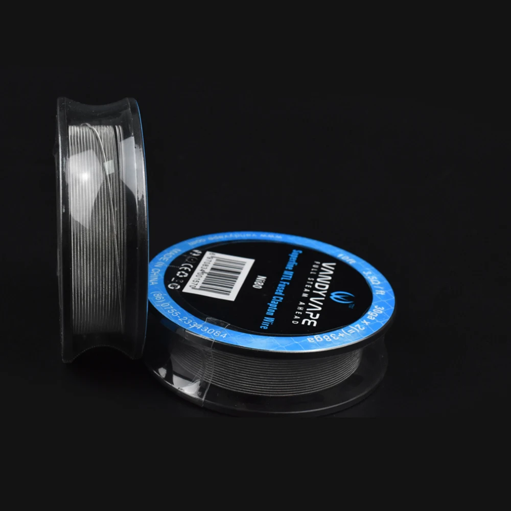 Оригинальный атомайзер Vandy vape Superfine MTL плавленый Clapton SS316L/NI80 Wire 30ga * 2 + 38ga 10ft 30gA 2(=)+ 38GA