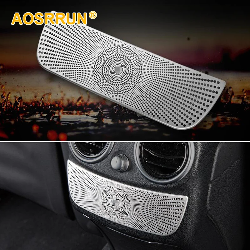 

Stainless steel Berlin voice car rear air conditioning outlet cover Car Accessories For Mercedes Benz C-Class W205 E Class W212