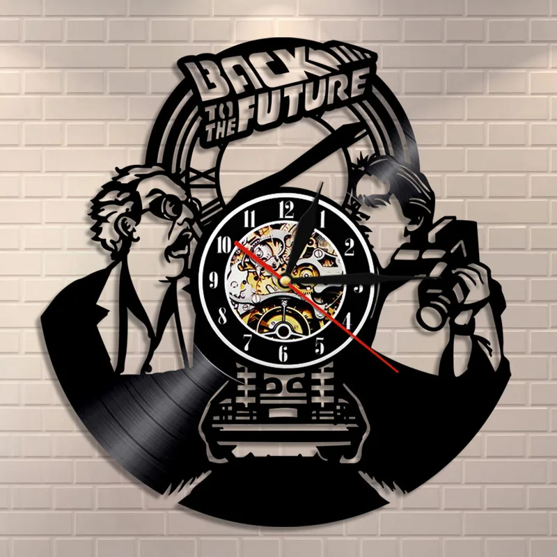 

2018 Rushed New Relogios De Parede Klok Free Shipping Record Wall Clock Vinyl Retro Nostalgia Back To The Future Future. 2