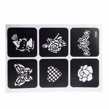 Маленькие трафареты для блестящих татуировок женщина девочка дети шаблон для рисования трафарет татуировки 13