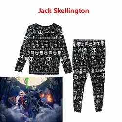 Высокое качество Кошмар перед Рождеством Джек Скеллингтон Косплей Костюм пижамы Тыква король дети взрослые пижамы халат Sui