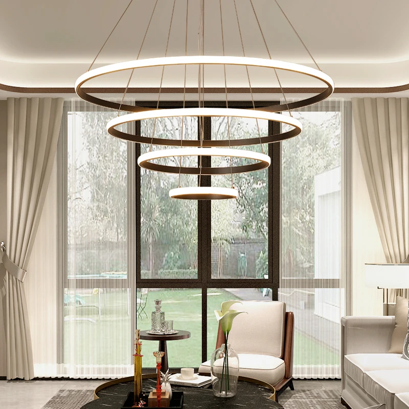  Modern LED Pendant Lights For Bedroom Living Room Dining Room Kitchen Minimalist White&Black&Coffee - 32989697246