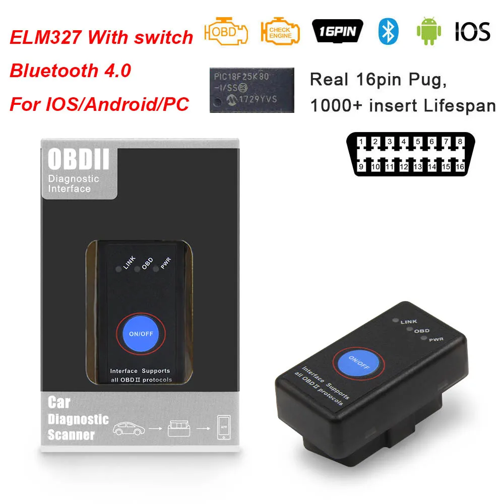 10 шт.) ELM327 V1.5 OBD2 wifi bluetooth Поддержка IOS Android elm 327 obd 2 Авто диагностический инструмент Wi-Fi obd2 сканер automotriz