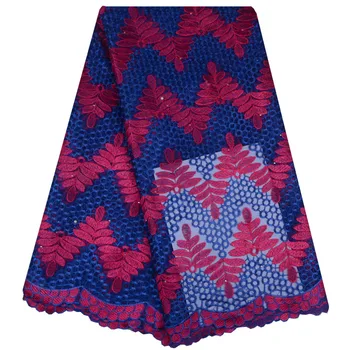

Latest African Tulle lace 2018 French Net Beaded Lace Fabric For Wedding Royal blue Embroidery African Lace Fabric 1131